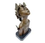 sculptuur, Butterfly girl - 30 cm - Brons, Marmer