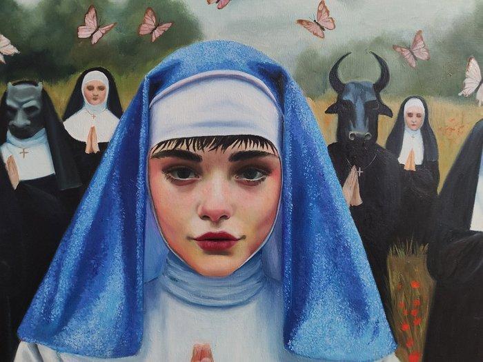 laura Muolo - Salva la preghiera... Prega per noi, Antiek en Kunst, Kunst | Schilderijen | Modern