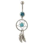 Fako Bijoux® - Navelpiercing - Dreamcatcher - Blauw, Verzenden