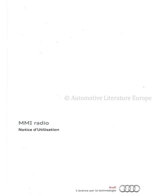 2012 AUDI MMI RADIO INSTRUCTIEBOEKJE FRANS, Autos : Divers, Modes d'emploi & Notices d'utilisation