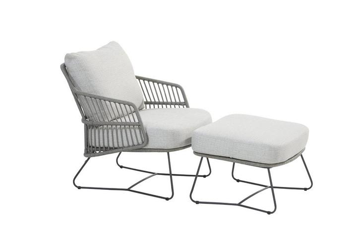 4 Seasons Outdoor Ancora loungestoel antraciet Silver grey, Jardin & Terrasse, Ensembles de jardin
