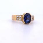 Cocktailring - 18 karaat Geel goud - 3.20ct. tw. Saffier -
