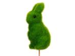 Bijstekers konijn haasje 11cm op stok 30cm flocked groen/ 4, Nieuw