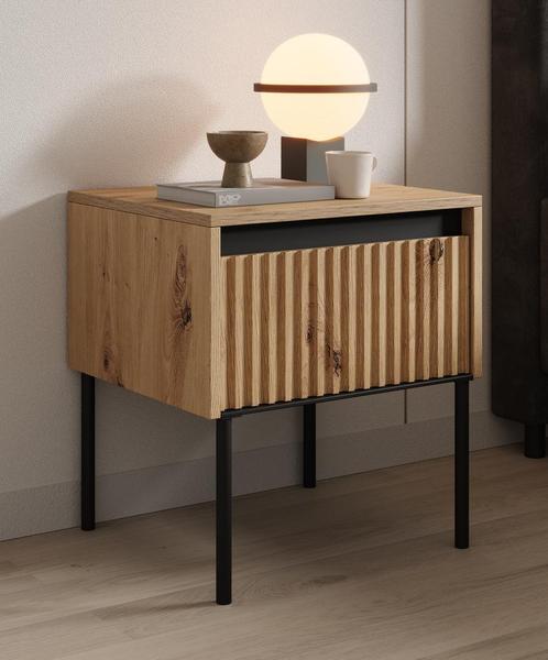 Meubella Nachtkastje Timoteo eiken 45 cm met lade, Huis en Inrichting, Kasten | Overige, Nieuw, Verzenden