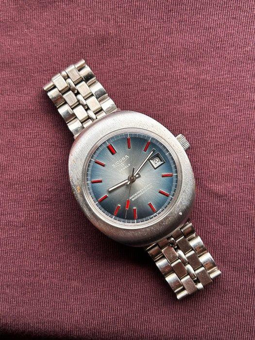 Sicura - 1970s Blue Sunburst Dial - Zonder Minimumprijs -, Handtassen en Accessoires, Horloges | Heren