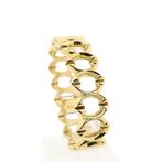 Gouden fantasie schakel armband | 19 cm (luxe armband), Ophalen of Verzenden, Gebruikt, Overige kleuren, Goud