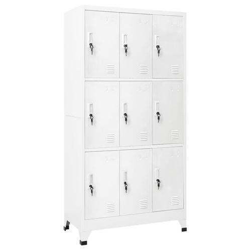 vidaXL Lockerkast met 9 vakken 90x45x180 cm staal grijs, Huis en Inrichting, Kasten | Overige, Nieuw, Verzenden