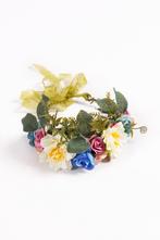 Luxe Grote Bloemenkrans Blauw Wit Oudroze Bloemen Haarband F, Kleding | Dames, Ophalen of Verzenden, Nieuw