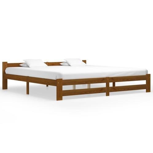 vidaXL Bedframe massief grenenhout honingbruin 200x200 cm, Maison & Meubles, Chambre à coucher | Lits, Envoi