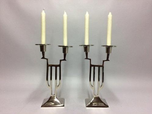 Kandelaar - Stel twee lichts kandelaars in Art Deco, Antiek en Kunst, Kunst | Designobjecten