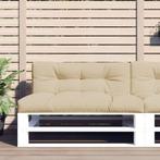 vidaXL Palletkussens 2 st stof beige, Huis en Inrichting, Woonaccessoires | Kussens, Verzenden, Nieuw