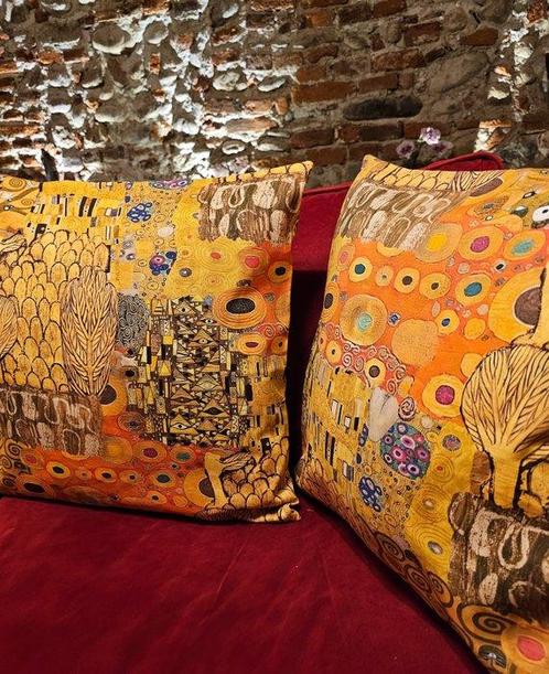 Esclusivo set di due cuscini Gustave Klimt- 55x55 cm -, Antiquités & Art, Art | Objets design