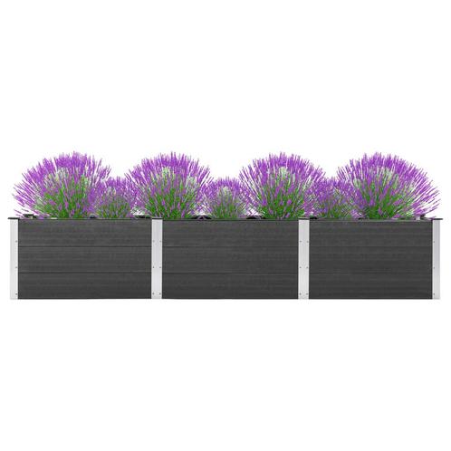 vidaXL Plantenbak verhoogd 300x50x54 cm HKC grijs, Tuin en Terras, Bloempotten, Nieuw, Verzenden