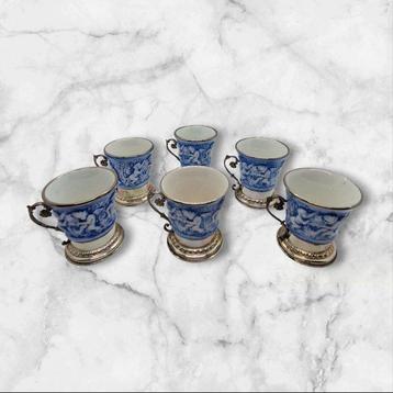 Capodimonte - Tasse (6) - Putto o Angeli - Argent 800 -