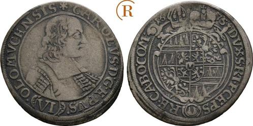 6 Kreuzer 1675 Olmuetz Bistum: Karl Ii vin Liechtenstein,..., Timbres & Monnaies, Monnaies | Europe | Monnaies non-euro, Envoi