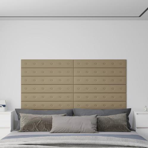 vidaXL Wandpanelen 12 st 1,62 m² 90x15 cm kunstleer, Doe-het-zelf en Bouw, Platen en Panelen, Nieuw, Verzenden