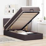vidaXL Bed met matras 90x200 cm stof donkerbruin, Huis en Inrichting, Slaapkamer | Bedden, Verzenden, Nieuw
