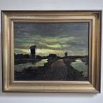 Toon Koster (1913-1989) - De Hollandse Polder bij dageraad, Antiquités & Art