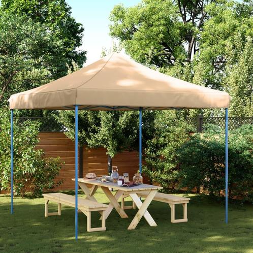 vidaXL Tente de réception pliable escamotable beige, Tuin en Terras, Partytenten, Verzenden