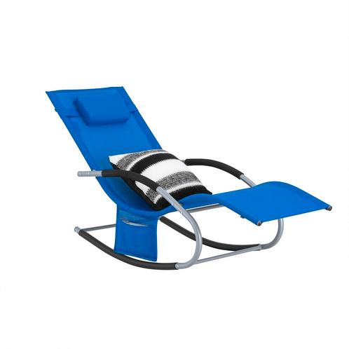 Tweedekans | SoBuy Ligstoel OGS28-KB - Met Schommelpoten en, Tuin en Terras, Tuinsets en Loungesets, Ophalen of Verzenden