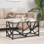 vidaXL Salontafel met zwart glazen blad 78,5x40x41 cm staal, Verzenden, Nieuw
