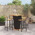 vidaXL 5-delige Tuinbarset poly rattan en massief acaciahout, Tuin en Terras, Verzenden, Nieuw