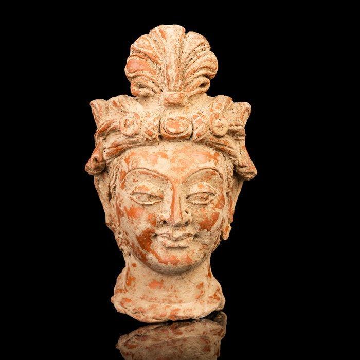 Gandharan Terracotta Hoofd van een Bodhisattva met Diadeem, Antiek en Kunst, Antiek | Overige Antiek