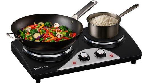 Tweedekans | KitchenBrothers Elektrische Kookplaat - 2 Pits, Doe-het-zelf en Bouw, Verwarming en Radiatoren, Ophalen of Verzenden