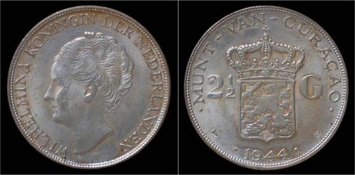 Curaçao Curacao Wilhelmina I 2 1/2 gulden (rijksdaalder)..., Timbres & Monnaies, Monnaies | Amérique, Envoi