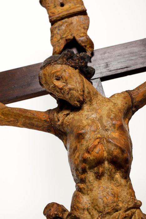 sculptuur, Cristo crucificado - 118 cm - Hout - 1650, Antiek en Kunst, Antiek | Overige Antiek