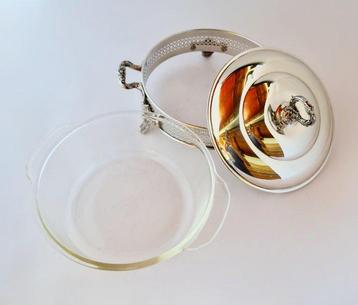 Serveerschaal - Vintage Fire-King Silverplate Serving Dish beschikbaar voor biedingen