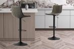 Barstoel Trevi PU Grijs Poten metaal en bekleding PU vintage, Huis en Inrichting, Nieuw, Ophalen of Verzenden, Modern, Stof