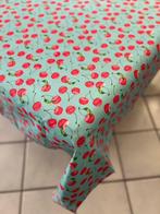 Pop Art-tafelkleed voor grote tafels. Aquamarijn en kersen -