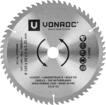 VONROC Cirkelzaagblad – 185x20mm – 60 tanden – Geschikt voor beschikbaar voor biedingen
