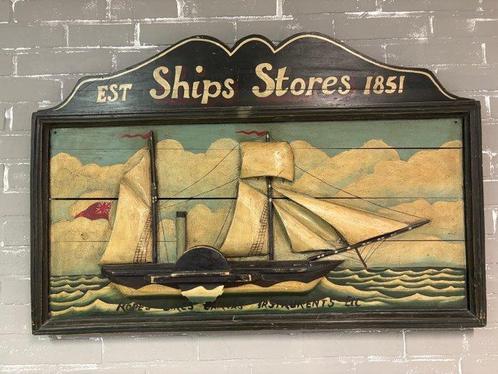 Est. Ship Stores - Reclamebord - 3D - Hout, Antiek en Kunst, Curiosa en Brocante