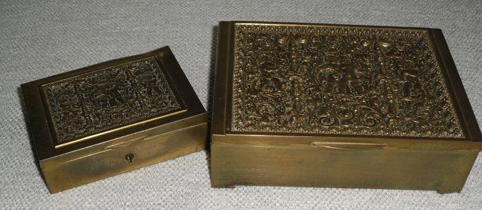 Erhard & Söhne - Sieradendoos (2) - Messing Kiste Putten, Antiek en Kunst, Curiosa en Brocante