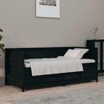 vidaXL Lit de jour Noir 90x190 cm Bois de pin massif