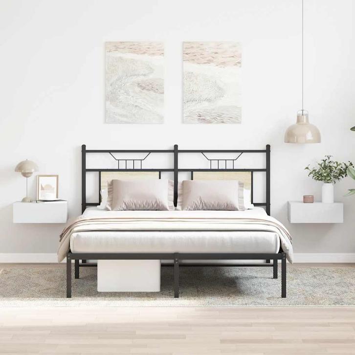 vidaXL Nachtkastjes 2 st zwevend 40x30x15 cm bewerkt hout, Huis en Inrichting, Slaapkamer | Nachtkastjes, Nieuw, Verzenden