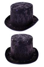 Hoge Hoed Zwart Fluweel Steampunk Tophat One Size 59 60 61 6, Kleding | Heren, Nieuw, Ophalen of Verzenden