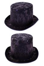 Hoge Hoed Zwart Fluweel Steampunk Tophat One Size 59 60 61 6, Ophalen of Verzenden, Nieuw