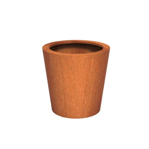 Cortenstaal plantenbak taps Ø80x80cm - Met bodem, Tuin en Terras, Bloembakken en Plantenbakken, 60 cm of meer, 60 tot 100 cm, Tuin