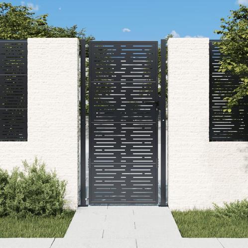 vidaXL Poort 105x205 cm met vierkant staal antracietkleurig, Tuin en Terras, Tuinpoorten, Nieuw, Verzenden