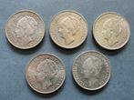 Nederland. 1 Gulden 1924/1944, 5 stuks (Zonder minimumprijs)