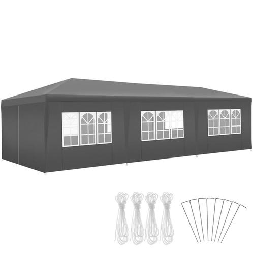 tectake Paviljoen Miramas met 8 zijpanelen, waterdicht, 9x3m, Tuin en Terras, Partytenten, Verzenden