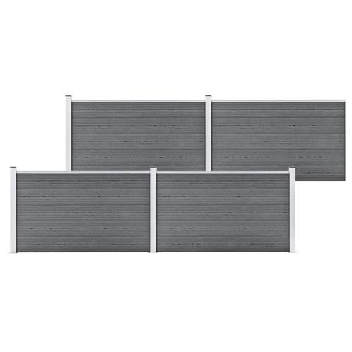 vidaXL Schutting 699x106 cm HKC grijs, Tuin en Terras, Tuinhekken en Hekwerk, Nieuw, Verzenden
