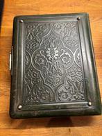 Album photo - Fotoalbum antik Leder grün vergoldet mit