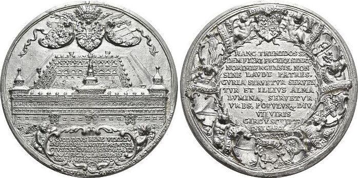 Zinnguss-medaille 1619 Nuernberg-stadt, Postzegels en Munten, Penningen en Medailles, Verzenden