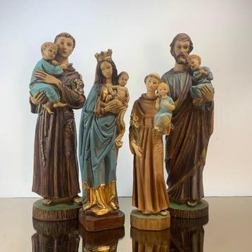 Statue, Heilige beelden - 31.5 cm - Jozef, saint Antoine,