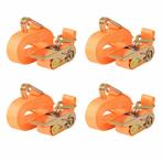vidaXL Spanbanden 0,4 ton 6mx25mm oranje 4 st, Doe-het-zelf en Bouw, Verzenden, Nieuw