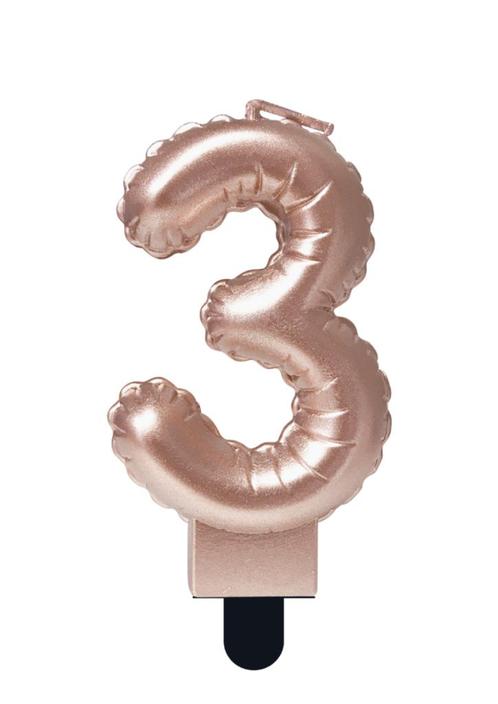 Kaars Folie Ballon Rose Goud 3 10cm, Hobby en Vrije tijd, Feestartikelen, Nieuw, Verzenden